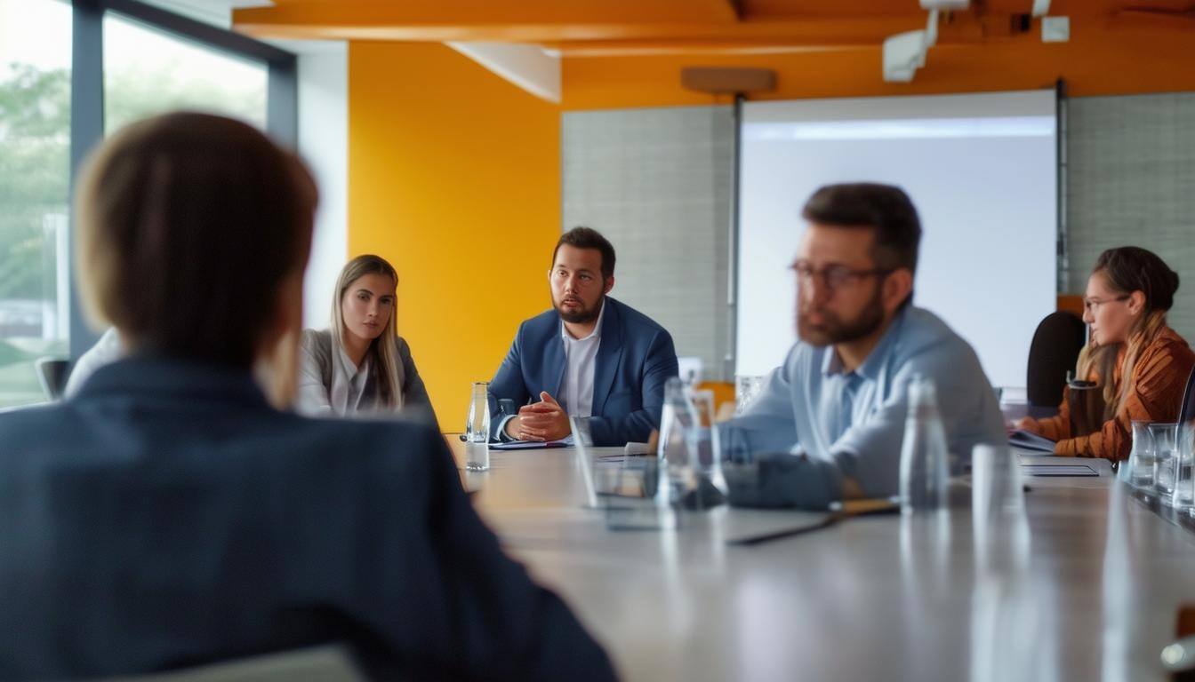 human in a meeting
